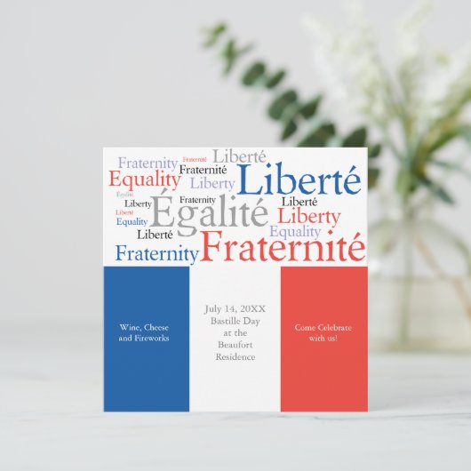 Franse themapartij met Franse vlag Kaart (Staand voorkant)