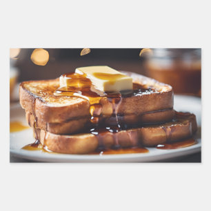 Franse Toast Met Boter & Stroop Rechthoekige Sticker