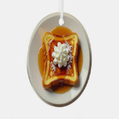 Franse toast, poedersuiker, siroop Kerstmis Metalen Ornament (Voorkant Rechts)