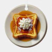 Franse toast, poedersuiker, siroop Kerstmis Metalen Ornament (Voorkant)