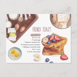 Franse toast Recipe-kaart Briefkaart