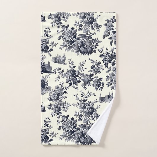 Franse Toile Bloemen Patroon Bad Handdoek (Handdoek)