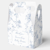 Franse Toile Blue Baby shower Bedankdoosjes (Geopend)