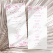 Franse Toile Classic Roze Bloemen Huwelijk Programma