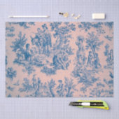 Franse toile de jouy blauw en roze decoupage tissuepapier (Craft)