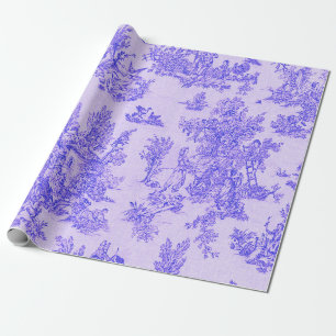 Franse toile de jouy blauw en wit decoupage cadeaupapier