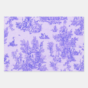 Franse toile de jouy blauw en wit decoupage inpakpapier vel
