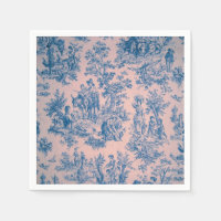 Franse toile de jouy blauw roze elegante decoupage