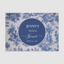 Franse Toile de Jouy Blauw-wit Vrijgezellenfeest