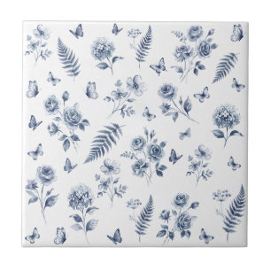 Franse Toile de jouy blauwe patroon Chinoseirie Tegeltje