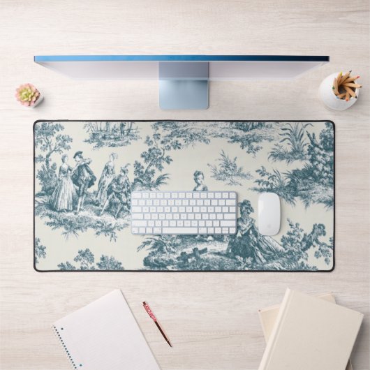 Franse toile de jouy sage groen elegant bureaumat (Kantoor 1)