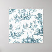 Franse toile de jouy sage groen elegant canvas afdruk (Voorkant)