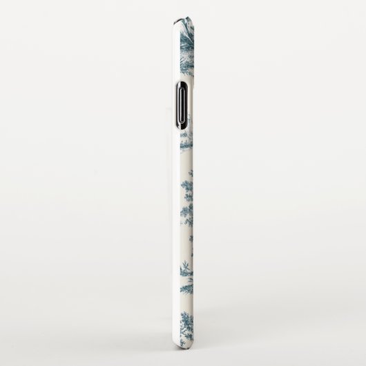 Franse toile de jouy sage groen elegant iPhone hoesje (Rechterkant)