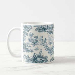 Franse toile de jouy sage groen elegant koffiemok