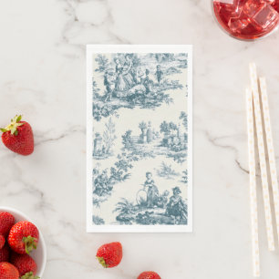 Franse toile de jouy sage groen elegant servet