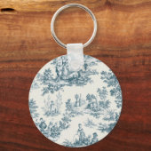 Franse toile de jouy sage groen elegant sleutelhanger (Voorkant)