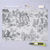 Franse toile de jouy zwart-wit decoupage tissuepapier (Craft)