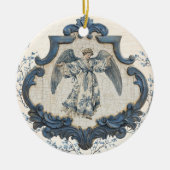 Franse Toile Nativity | kerstengel Keramisch Ornament (Voorkant)