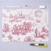 Franse Toile Rode Decoupage Hete Luchtballon Mense Tissuepapier (Craft)