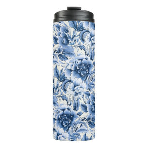 Franse toile & toile de Jouy. Blauw. Thermosbeker