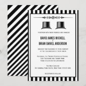 Franse   top-hat Gay Wedding Invites Kaart (Voorkant / Achterkant)
