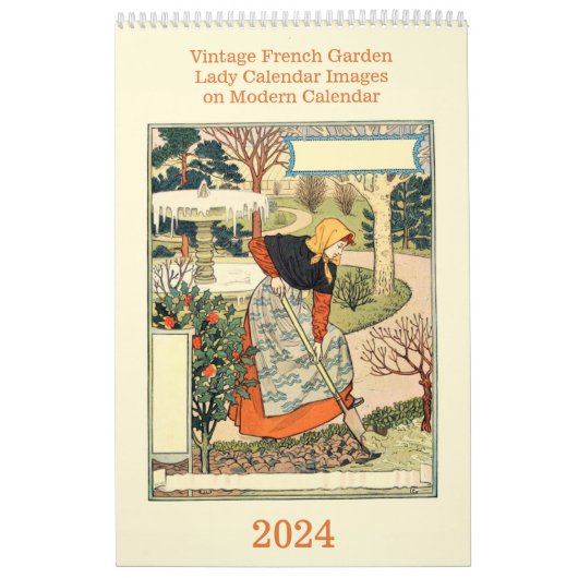  Franse tuin Lady Modern Kalender (Hoes)