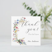 Franse tuinfeest bloem bedankkaart (Staand voorkant)