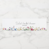 Franse tuinfloerale bruidsdouche waterfles etiket (Enkel label)