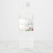 Franse tuinfloerale bruidsdouche waterfles etiket (Voorkant)