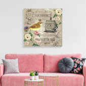  Franse tuinvogel uitgerekt canvas (Insitu (Woonkamer))