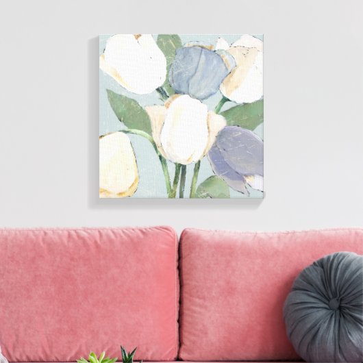 Franse tulpen canvas afdruk (Insitu (Woonkamer))