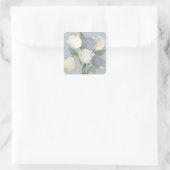 Franse tulpen vierkante sticker (Tas)