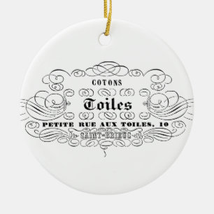 franse typografie katoentoilet keramisch ornament