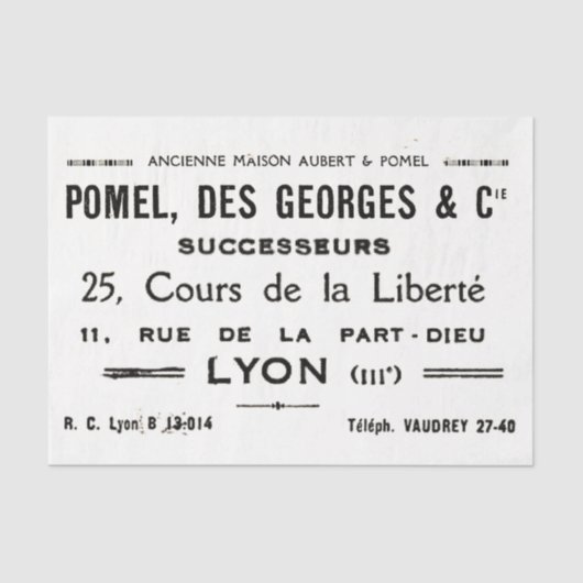  Franse typografie Lyon Business Tissuepapier (Voorkant)