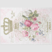 Franse typografie met Rozen Crown Gold-ontkoppelin Tissuepapier (Voorkant)