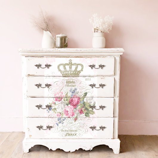 Franse typografie met Rozen Crown Gold-ontkoppelin Tissuepapier