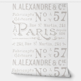 Franse typografie Paris Text Travel Behang
