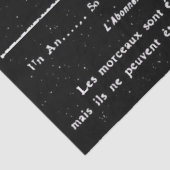 Franse  typografie zwart gespeculeerd ontkoppelde  tissuepapier (Detail)