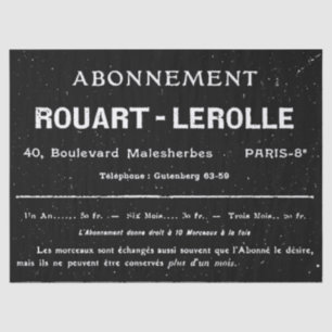 Franse  typografie zwart gespeculeerd ontkoppelde  tissuepapier