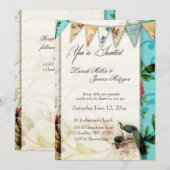 Franse  uitnodiging voor Shabby-chic (Voorkant / Achterkant)