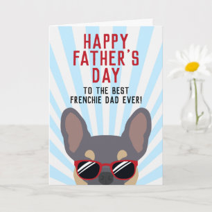 Franse Vaderdag Lilac en Tan Franse Bulldog Kaart