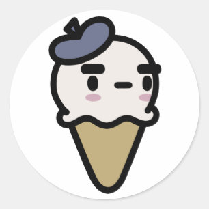 Franse Vanille Icecream Ronde Sticker