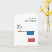 Franse Verjaardag Kaart - Joyeux anniversaire (Gele Bloem)