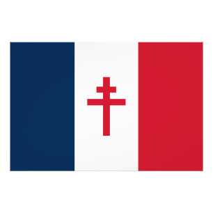 Franse verzetsvlag Franse oorlogssymbool kruis Foto Afdruk