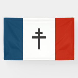 Franse verzetsvlag Franse oorlogssymbool kruis Spandoek