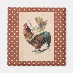 Franse Victoriaans Rooster Fridge Magnet Magneet