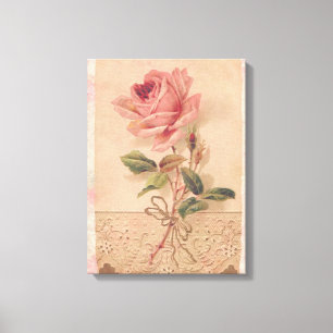 Franse Victoriaans Roze Roze Canvas Afdruk