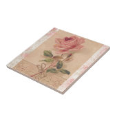 Franse Victoriaans Roze Roze Tegeltje (Zijkant)