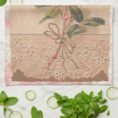 Franse Victoriaans Roze Roze Theedoek (Gevouwen)