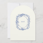 Franse Vintage Elegante Bloemenbruiloft Kaart (Achterkant)